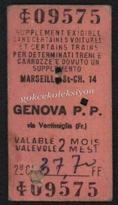 İtalya Genova P.P Tren Bileti EFM428 - 1