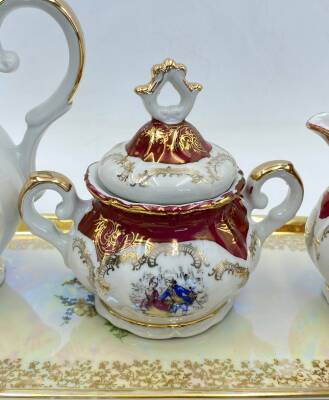 İtalyan Porselen Çay Kahve Takımı AOB1931 - 4