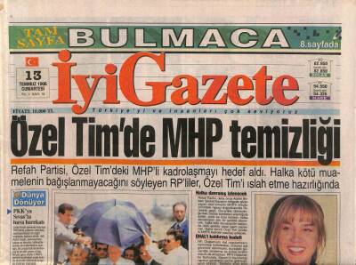 İyi Gazete Gazetesi 13 Temmuz 1996 - Sezen Aksunun Klibi Kocasına Teslim GZ113967 - 1