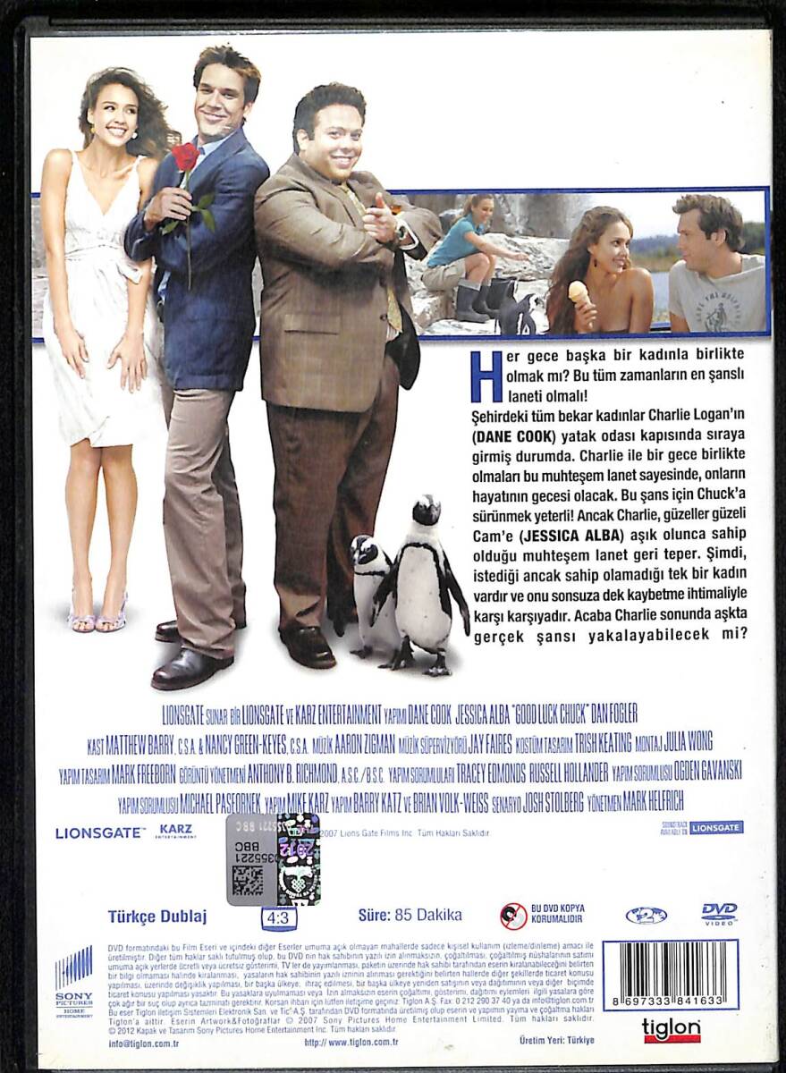 İyi Şanslar Chuck (Good Luck Chuck) – Orijinal DVD (İkinci El) * Dane Cook, Jessica Alba, Dan Fogler – 2007 * DVD3002 - 2