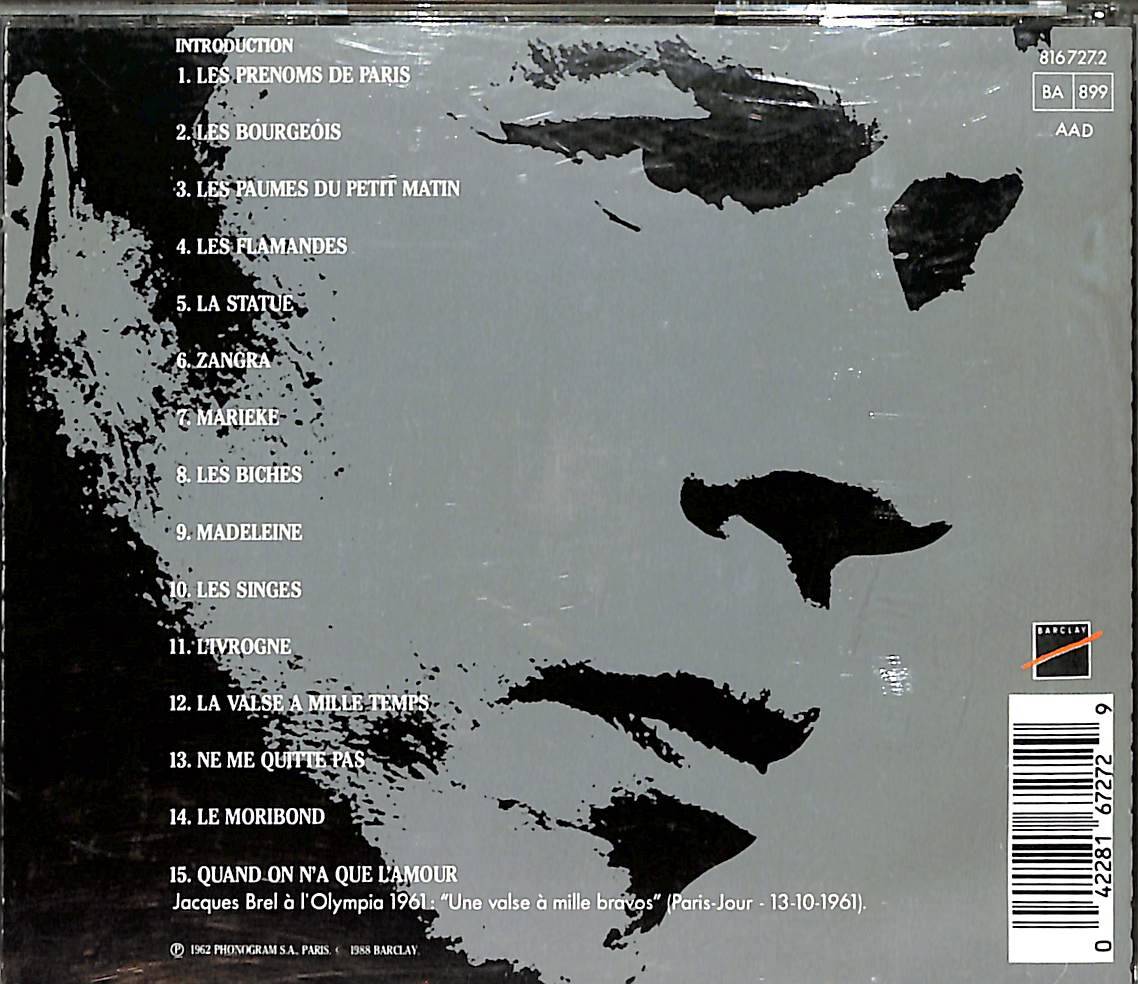 Jacques Brel - Brel En Public Olympia 61 CD (İkinci El) CD4928 - 2