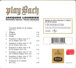 Jacques Loussier - Play Bach Nº3 CD (İmzalı - İkinci El) CD5412 - 2