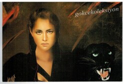 Jaguar ve Kadın Temalı Kartpostal KRT3355 - Gökçekoleksiyon