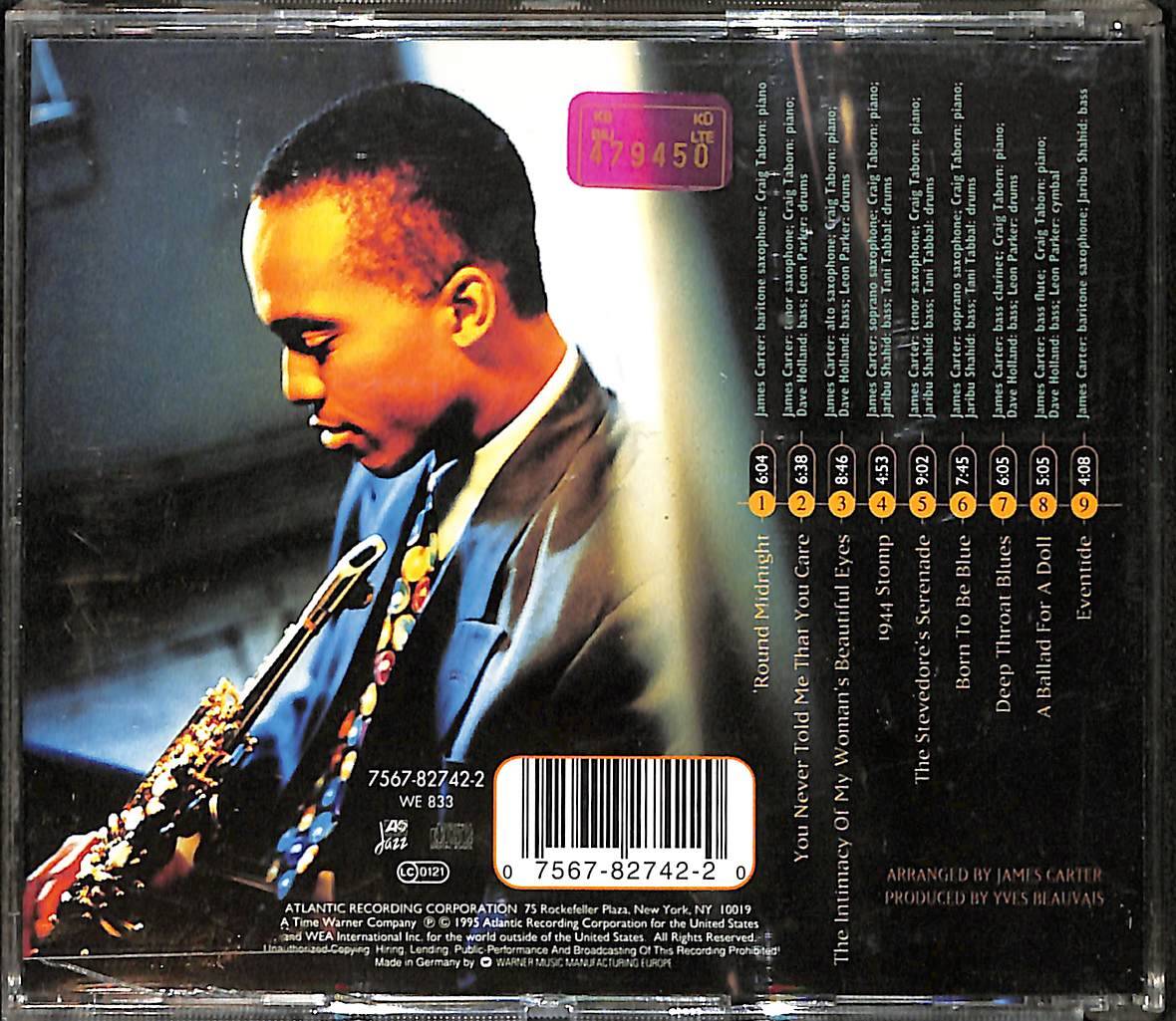 James Carter - The Real Quıetstrom CD (Kırmızı Bandrol - İkinci El) CD4382 - 2