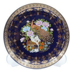 Japon Yapımı Tavus Kuşu Motifli Tabak AOB1038 - Gökçekoleksiyon