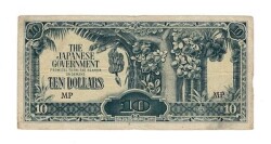 Japonya - Malaya İşgali 10 Dolar Parası 1942-1944 - ÇÇT YKP7406 - Gökçekoleksiyon