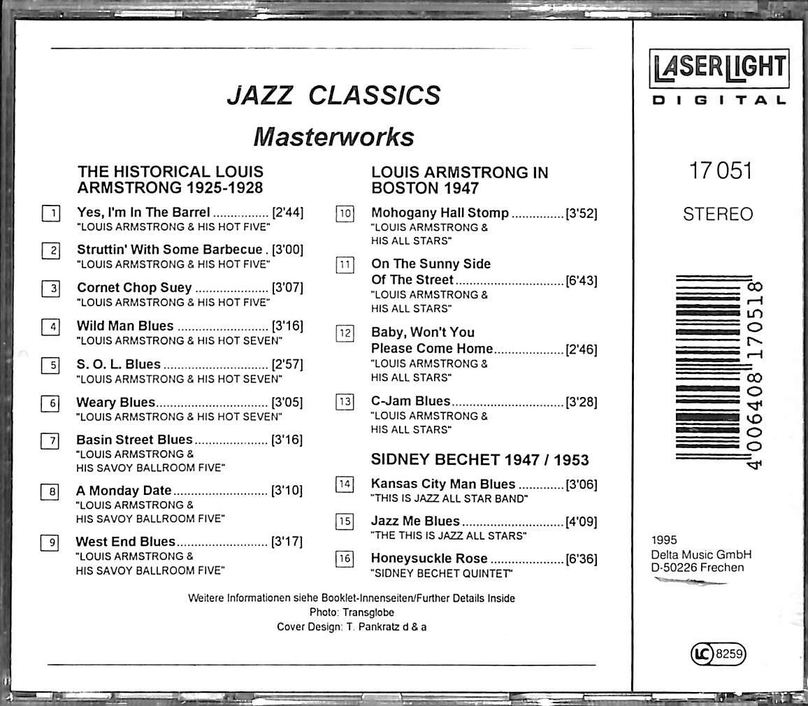 Jazz Classıc - Masterworks Cd (Louıs Armstrong & Sıdney Bechet) CD (İkinci El) CD4541 - 2