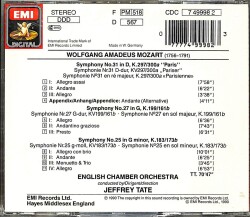 Jeffrey Tate - Mozart Symphonien 25, 27, 31 CD (İkinci El) CD5298 - 2
