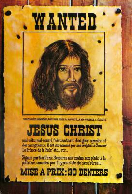 Jesus Christ Wanted Büyük Boy Kartpostal KRT18846 - 1