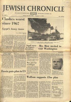 Jewish Chronicle Gazetesi 27 June 1969 - Russia Puts Plan To US - Mrs. Meir Invited To Visit Washington GZ125115 - 1