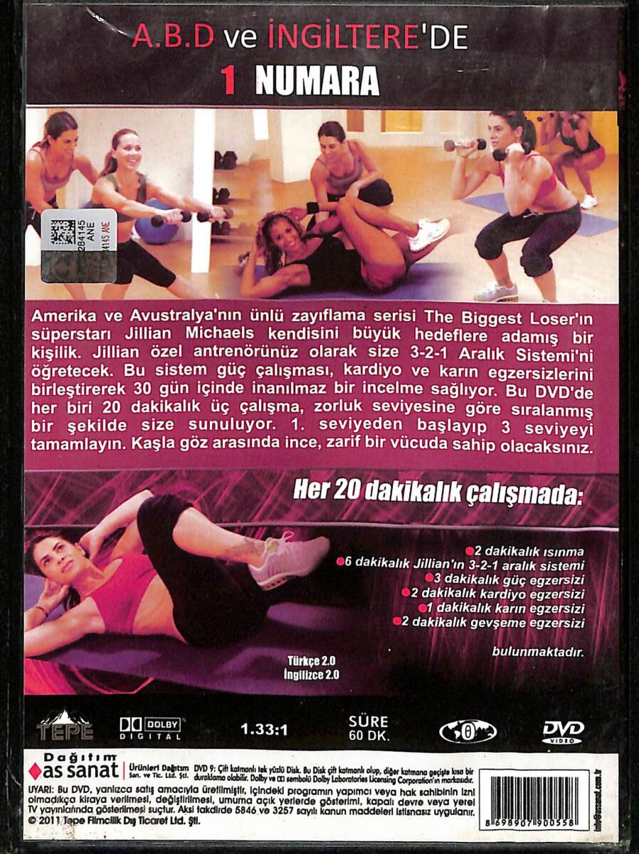 Jillian Michaels İle 30 Günde İncel DVD (İkinci El) DVD2444 - 2