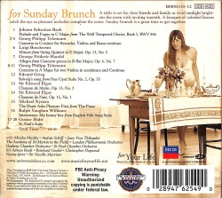 Johann Sebastian Bach - For Sunday Brunch CD (İkinci El) CD5293 - 2