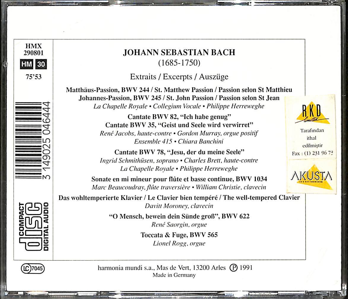 Johann Sebastian Bach ‎- Prélude Baroque I CD (İkinci El) CD5548 - 2