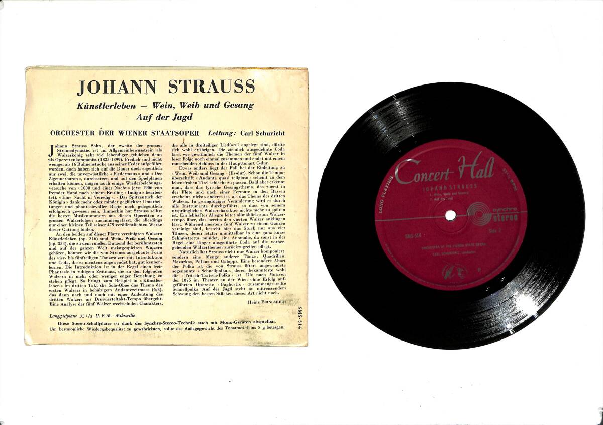 Johann Strauss – Orchestra Of The Vienna State Opera* Conducted By Carl Schuricht 45′lik Plak (10/7.5) PLK27356 - 2