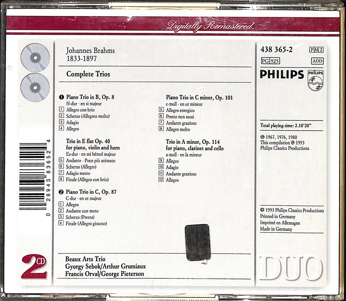 Johannes Brahms - Brahms: Complete Trios CD (İkinci El) CD5550 - 2