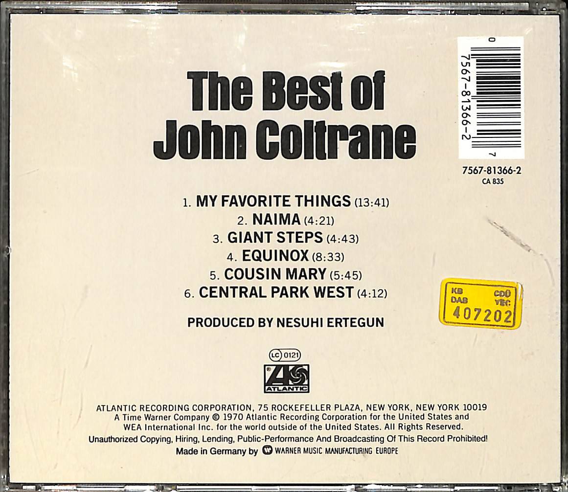 John Coltrane ‎- The Best Of John Coltrane CD (İkinci El) CD5110 - 2
