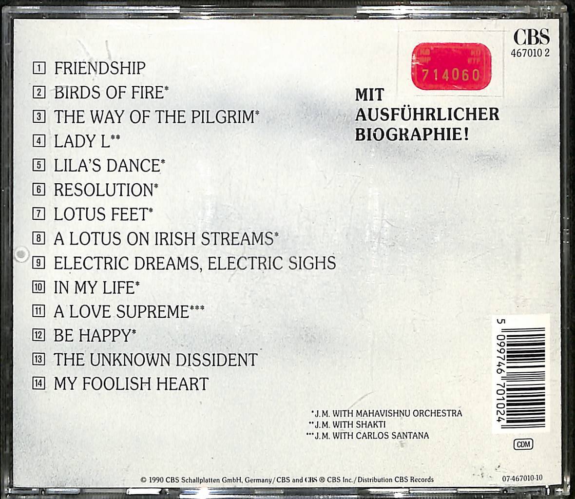 John Mclaughlın - Greatest Hits CD (İkinci El) CD4564 - 2