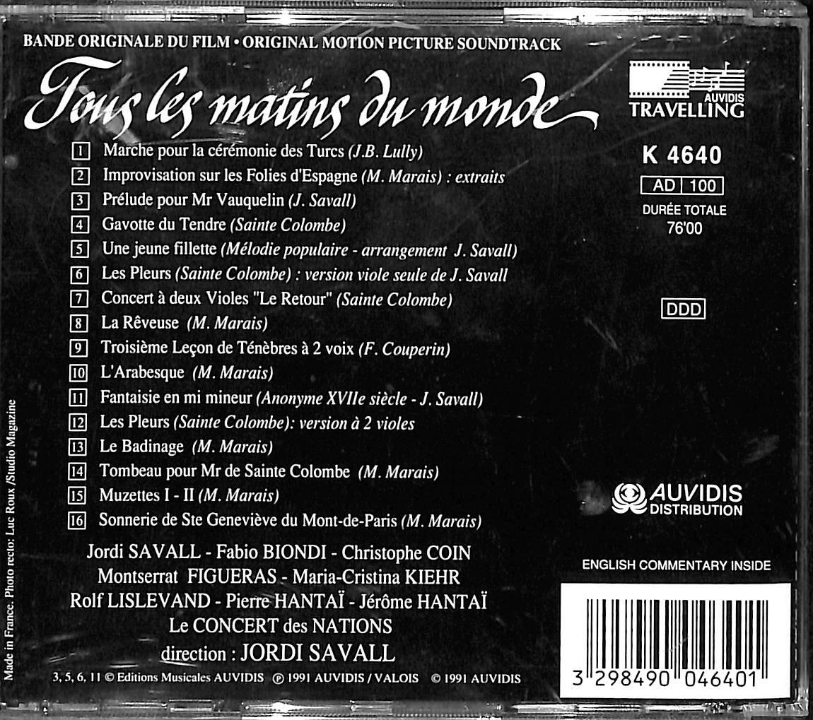 Jordi Savall - Tous les matins du monde CD (İkinci El) CD4786 - 2