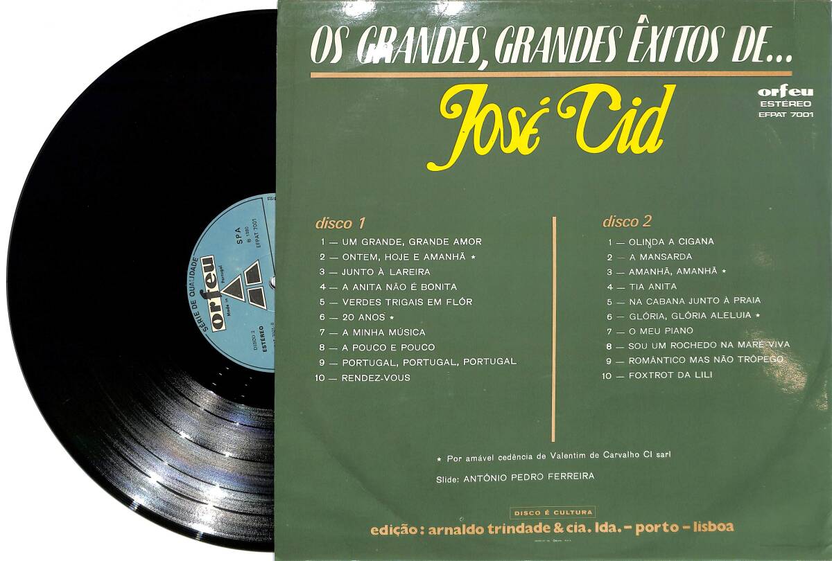 Jose Cid - Os Grandes, Grandes Exitos De (Portekiz Baskı) LP PLAK (10/8.5) PLK25968 - 2