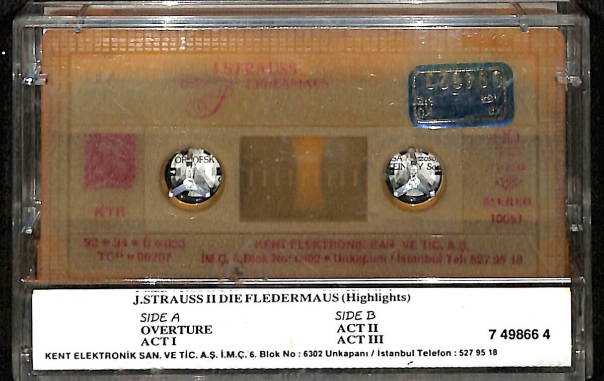 J.Strauss - Overture Kaset (İkinci El) KST27588 - 2