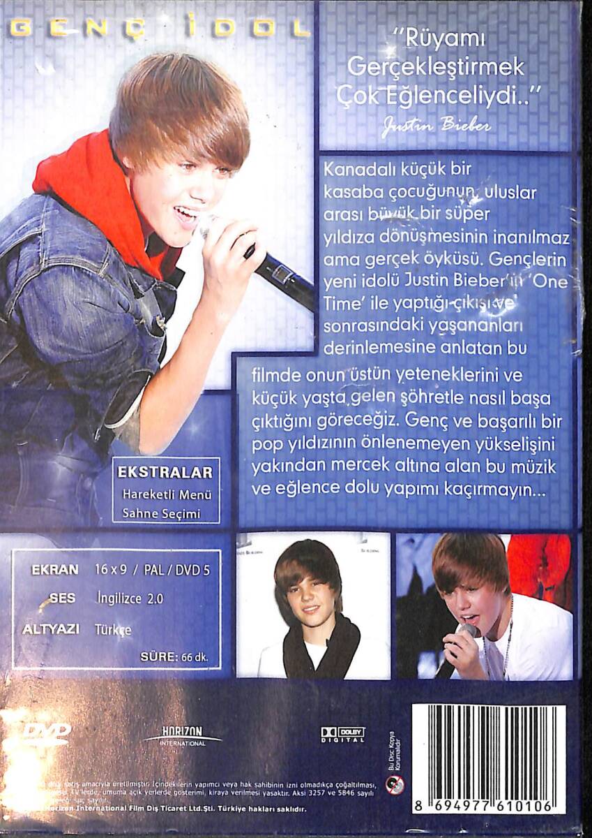 Justin Bieber - Genç İdol DVD Film (İkinci El) DVD2790 - 2