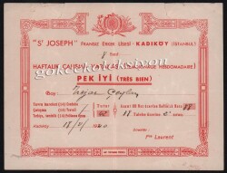 Kadıköy Josep Erkek Lisesi Çalışma Derece Belgesi EFM332 - 3