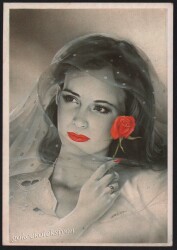 Kadın ve Kırmızı Temalı Kartpostal KRT3353 - Gökçekoleksiyon