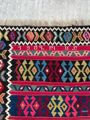 Kafkas Ermeni Eski El Dokuma Antika Kilim AOB3797 (N) - 2