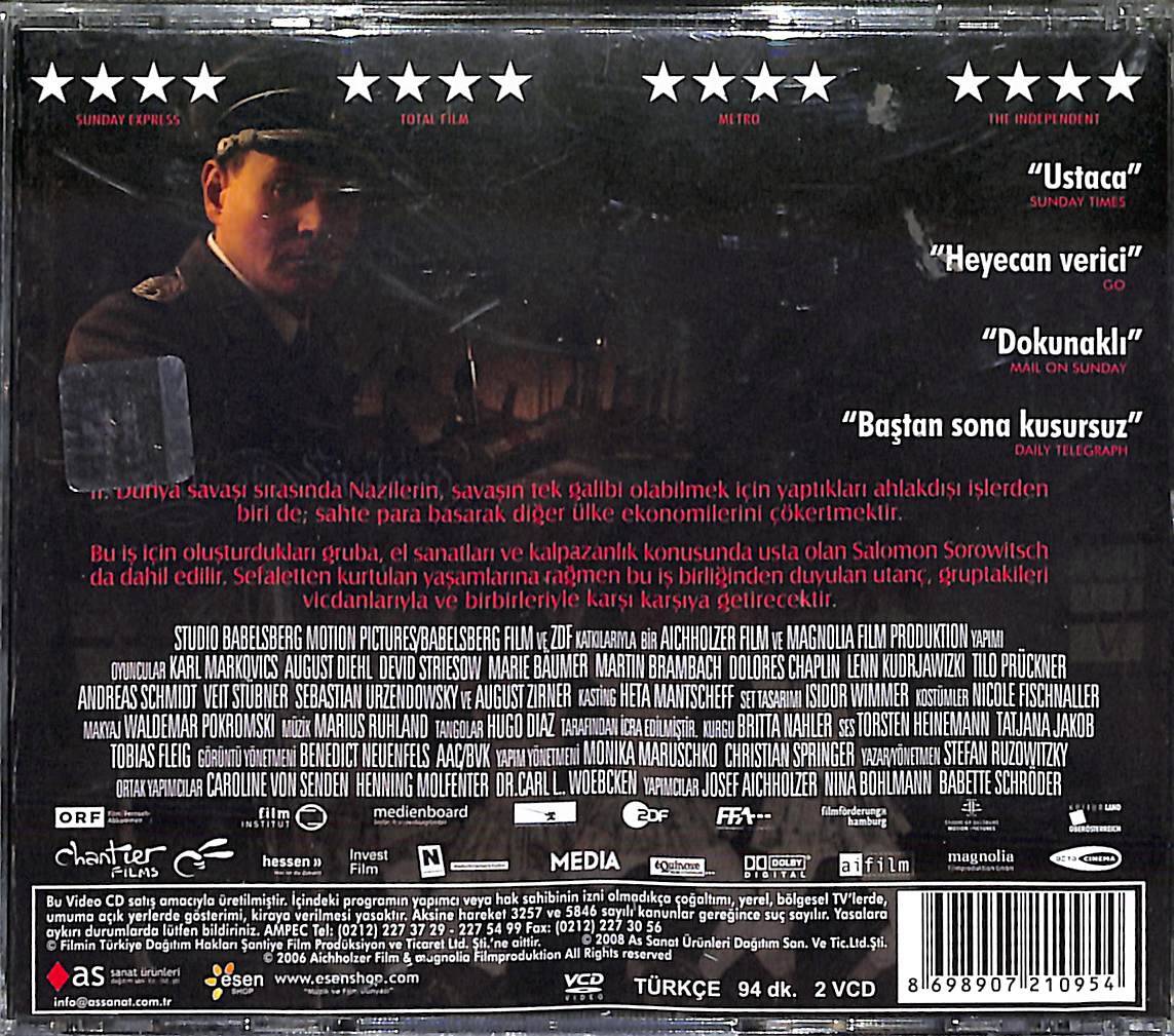 Kalpazanlar - Die Fälscher (2007) Orjinal VCD Film ' 2008 Oscar Ödüllü En İyi Yabancı Film ' VCD28009 - 2