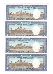 Kamboçya 50 Riel (1956-75) (4 Adet ) ÇİL YKP8448 - 2