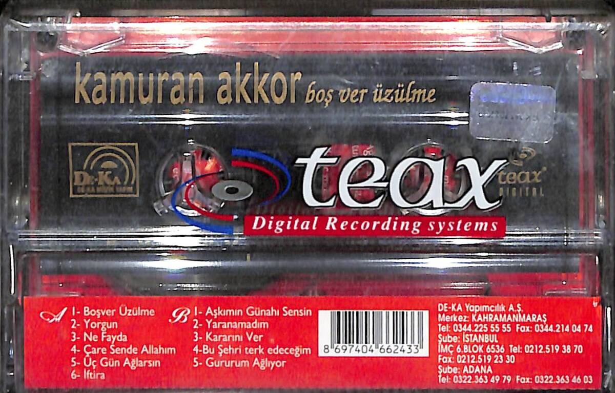 Kamuran Akkor – Boşver Üzülme Orijinal Kaset (SIFIR) * DE-KA Yapımcılık - 2004 * KST31190 - 2