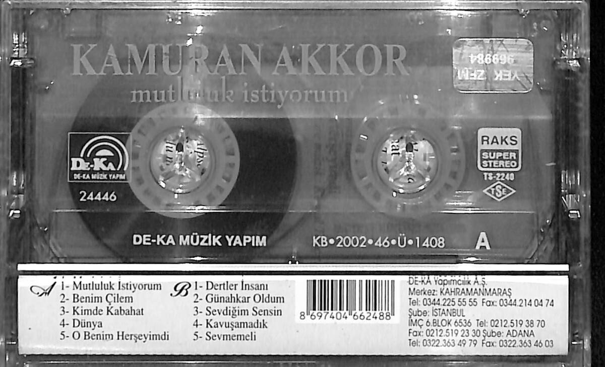 Kamuran Akkor - Mutluluk İstiyorum Kaset (Sıfır Kaset) KST29031 - 2