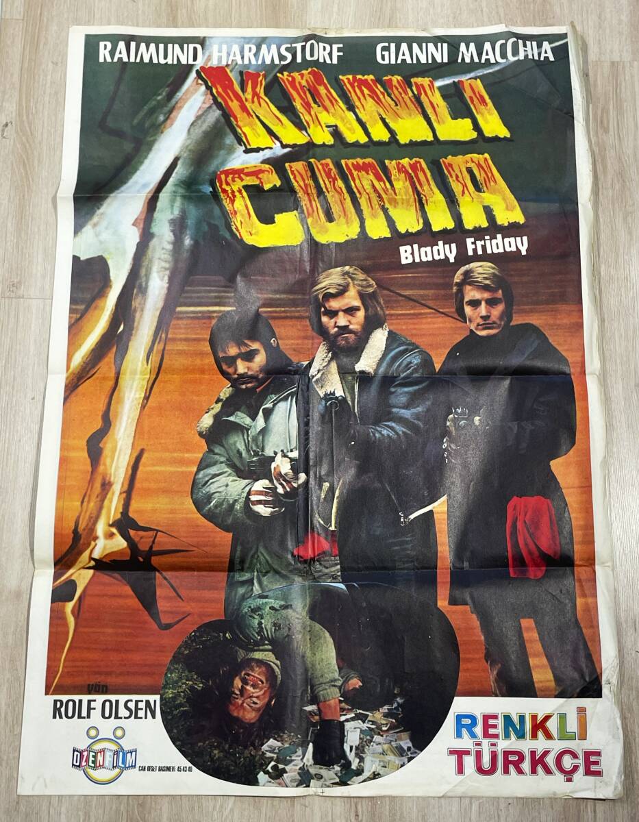 Kanlı Cuma - Bloody Friday (1972) Orijinal Sinema Afişi - Ultra Dev Boy (70x100) - Raimund Harmstorf & Gianni Macchia AFIS41 - 1