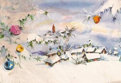 Kar Temalı Yılbaşı Kartpostal KRT13439 - Gökçekoleksiyon