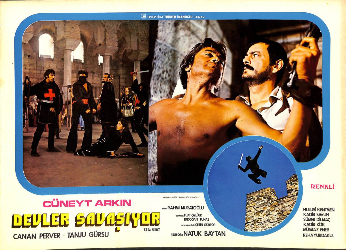 Kara Murat; Devler Savaşıyor Filmi Lobi Kartı - Cüneyt Arkın - Canan Perver - Tanju Gürsu KRT23577 - 1