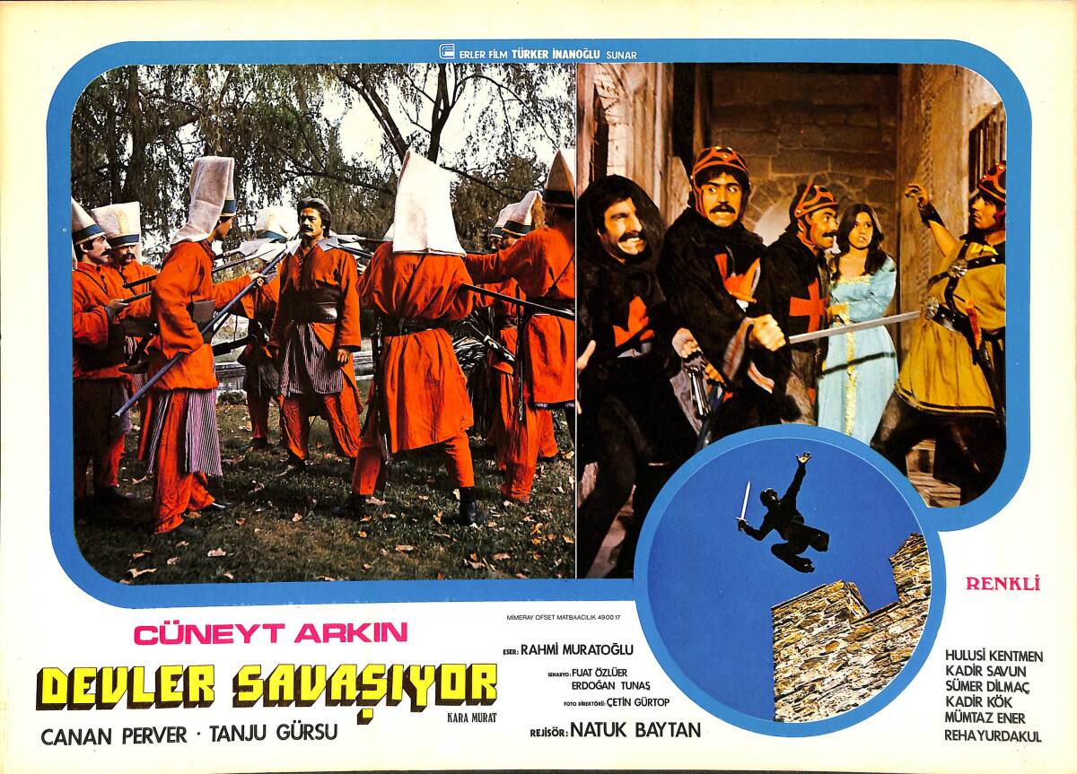 Kara Murat; Devler Savaşıyor Filmi Lobi Kartı - Cüneyt Arkın - Canan Perver - Tanju Gürsu KRT23578 - 1