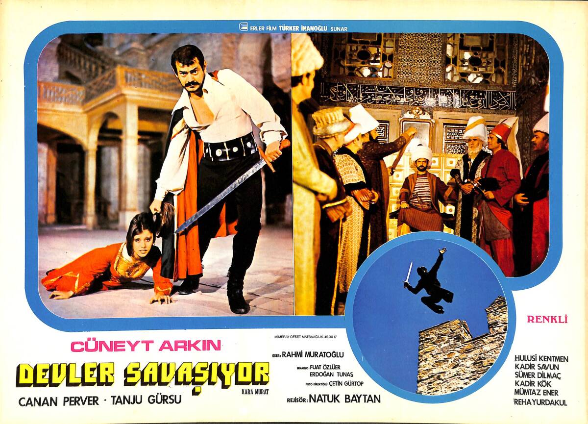 Kara Murat; Devler Savaşıyor Filmi Lobi Kartı - Cüneyt Arkın - Canan Perver - Tanju Gürsu KRT23579 - 1