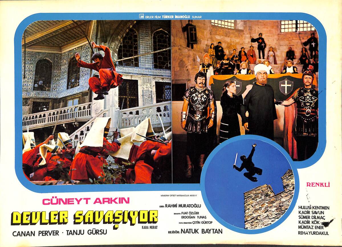 Kara Murat; Devler Savaşıyor Filmi Lobi Kartı - Cüneyt Arkın - Canan Perver - Tanju Gürsu KRT23580 - 1