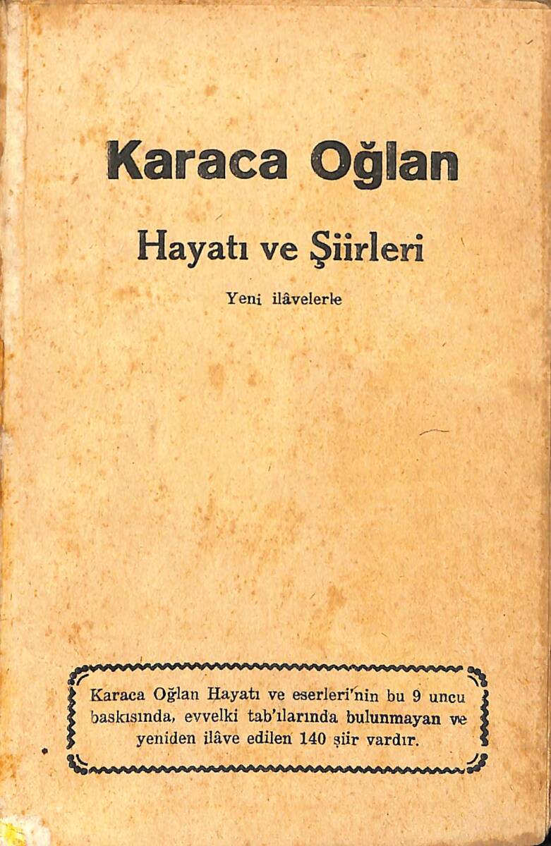 Karaca Oğlan (Hayatı ve Şiirleri / Yeni İlavelerle) NDR91067 - 1