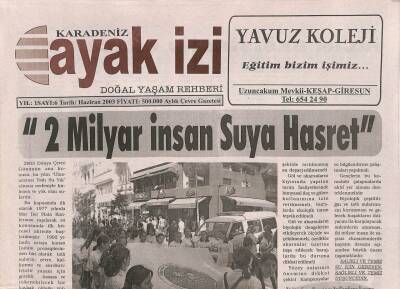 Karadeniz Ayak İzi Gazetesi - Haziran 2003 - Çölleşmenin Yıllık Maliyeti 42 Milyar Dolar GZ109926 - 1