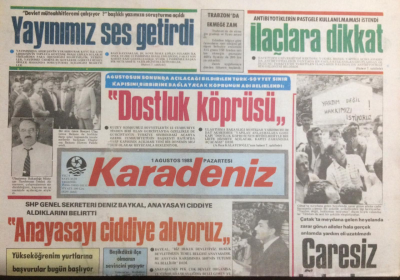 Karadeniz Gazetesi 1 Ağustos 1988 - Deniz BaykalAnayasayı Ciddiye Alıyoruz GZ21902 - 1