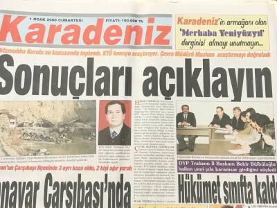 Karadeniz Gazetesi 1 Ocak 2000-Hükümet Sınıfta Kaldı GZ36583 - 1