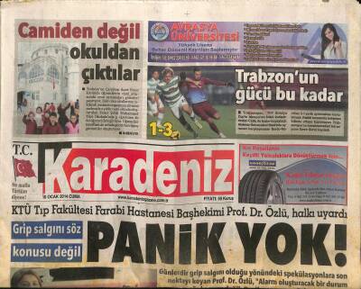 Karadeniz Gazetesi 10 Ocak 2014 - Samsunspor Zafere Odaklandı - Trabzonspor Celtic Karşısında Kayıpları Oynadı GZ125929 - 1