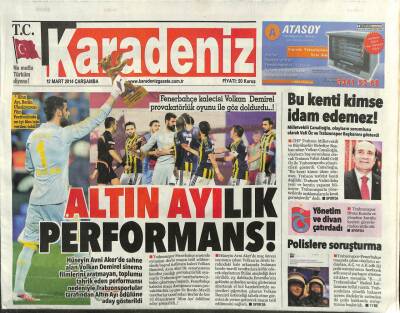 Karadeniz Gazetesi 12 Mart 2014 - Altın Ayılık Performans GZ101011 - 1