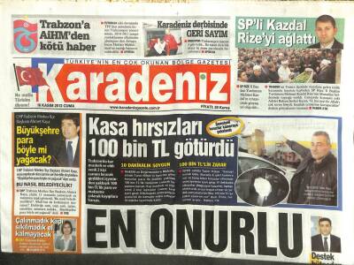 Karadeniz Gazetesi 16 Ekim 2012 - Kasa Hırsızları 100 Bin TL Götürdü GZ107188 - 1