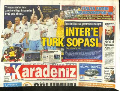 Karadeniz Gazetesi 16 Eylül 2011 - İntere Türk Sopası GZ101314 - 2