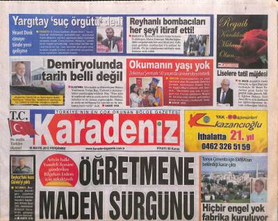 Karadeniz Gazetesi 16 Mayıs 2013 - Tonya Çimento İçin EMBAnın Beklediği Karar Çıktı GZ109022 - 1