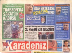 Karadeniz Gazetesi 18 Eylül 2012 - Trabzonspor'da Sakatlık Kabusu - Turgut Özal'ın Kabri Açılacak GZ158633 - Gökçekoleksiyon