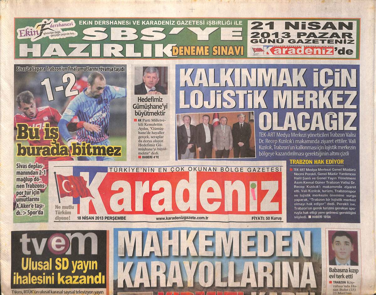 Karadeniz Gazetesi 18 Nisan 2013 - Yıldız Tilbe: Ülkeyi Mi Terk Edeyim? - Halim Mete: Kaderimizi Biz Çizeceğiz GZ136089 - 1