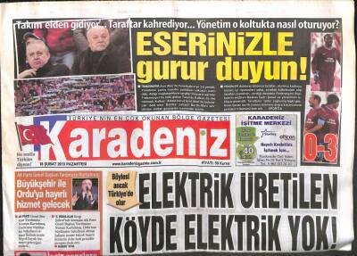 Karadeniz Gazetesi 18 Şubat 2013 - Elektrik Üretilen Köyde Elektrik Yok GZ104918 - 1